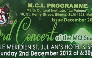 Malta Cultural Institute Concert and Exhibition December 2012