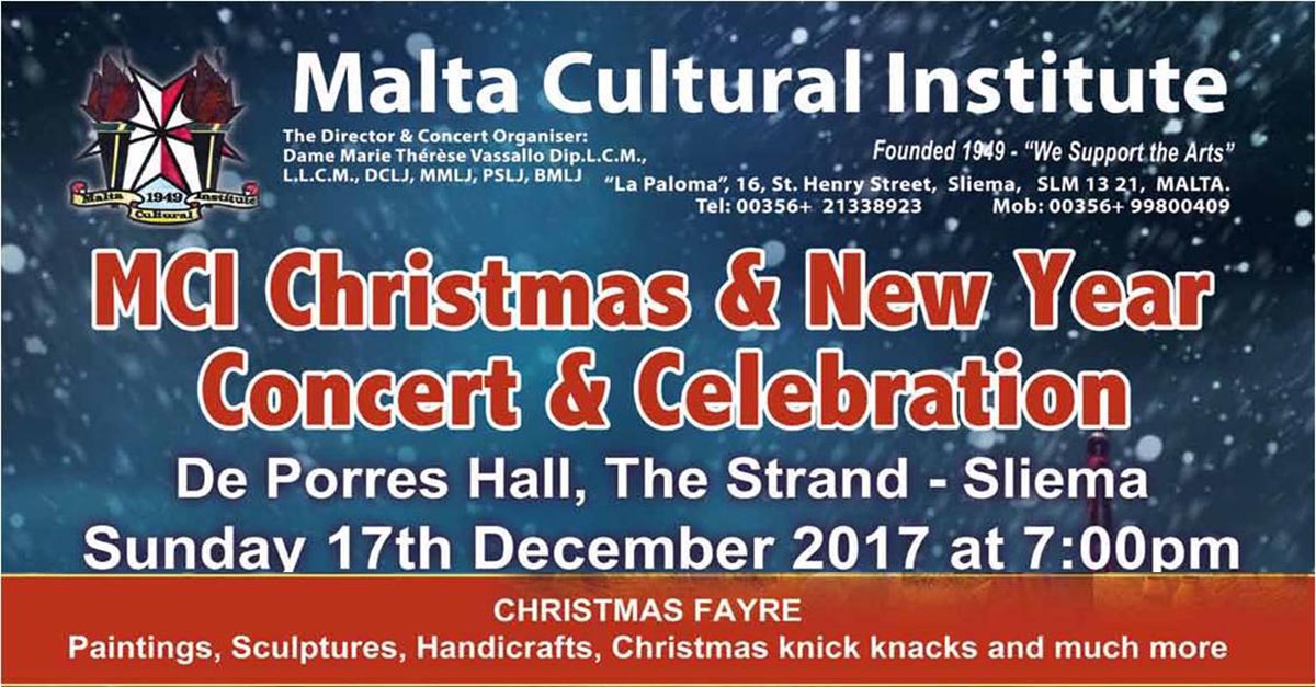 Malta Cultural Institute Christmas Concert and Exhibition 2017