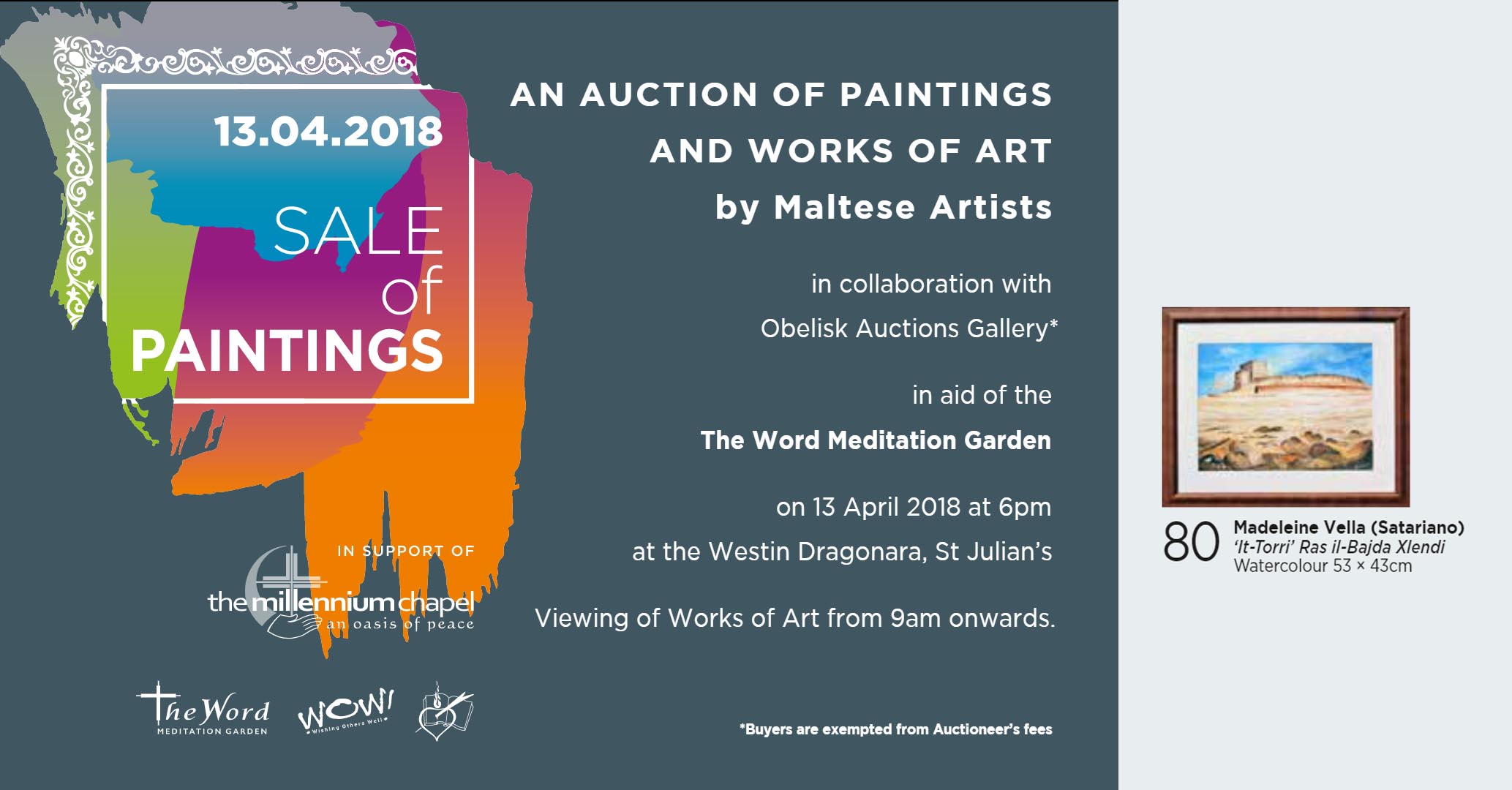 Auction of Paintings in aid of The Word Meditation Garden 2018